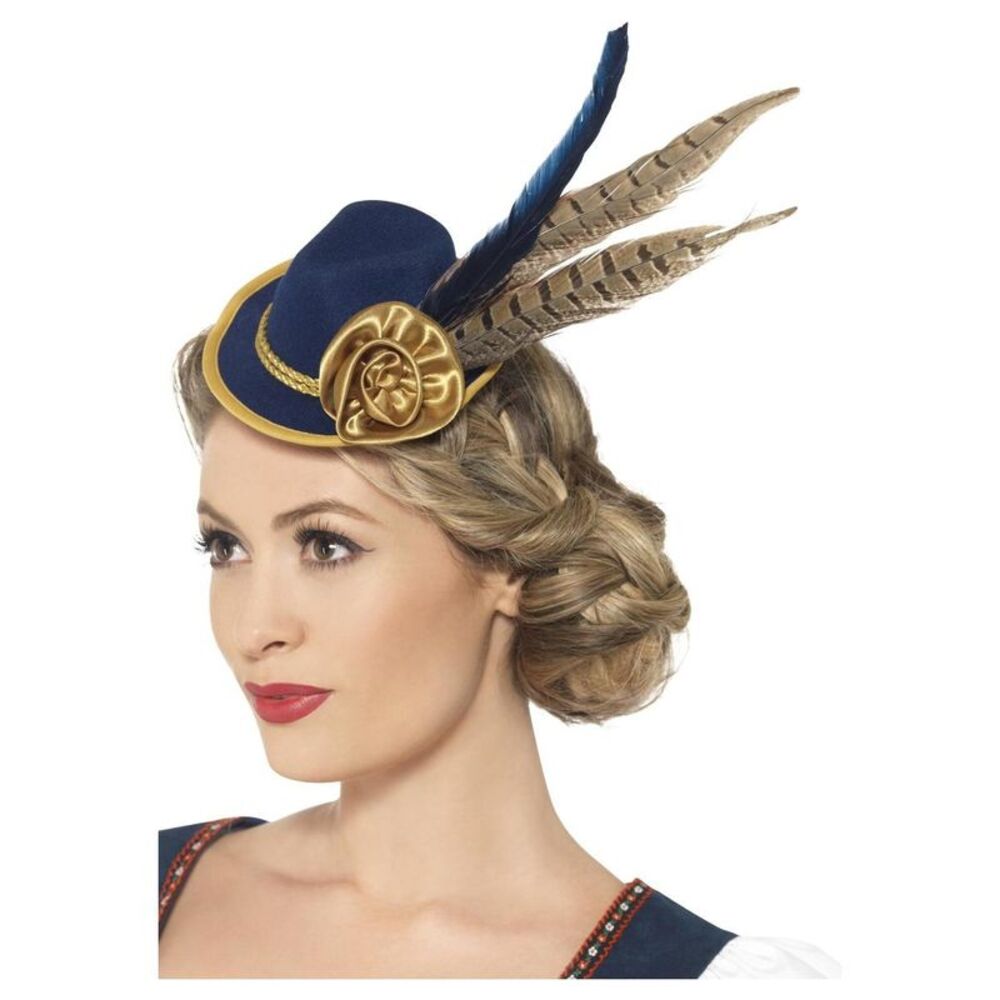 Smiffys Womens/Ladies Authentic Bavarian Festival Mini Hat / Blue/Gold